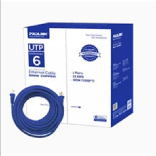 Picture of Prolink UTP 23AWG 0.53mm Cable Bare Copper Lan Cable CAT6 23U-BLU )/ Full Copper 