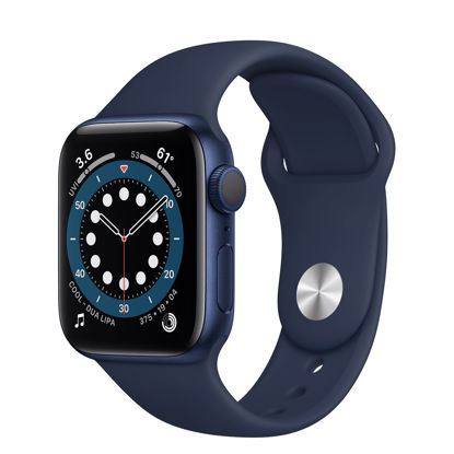 Picture of Apple Watch Series 6 40mm Blue Aluminum Case with Navy Sport Band